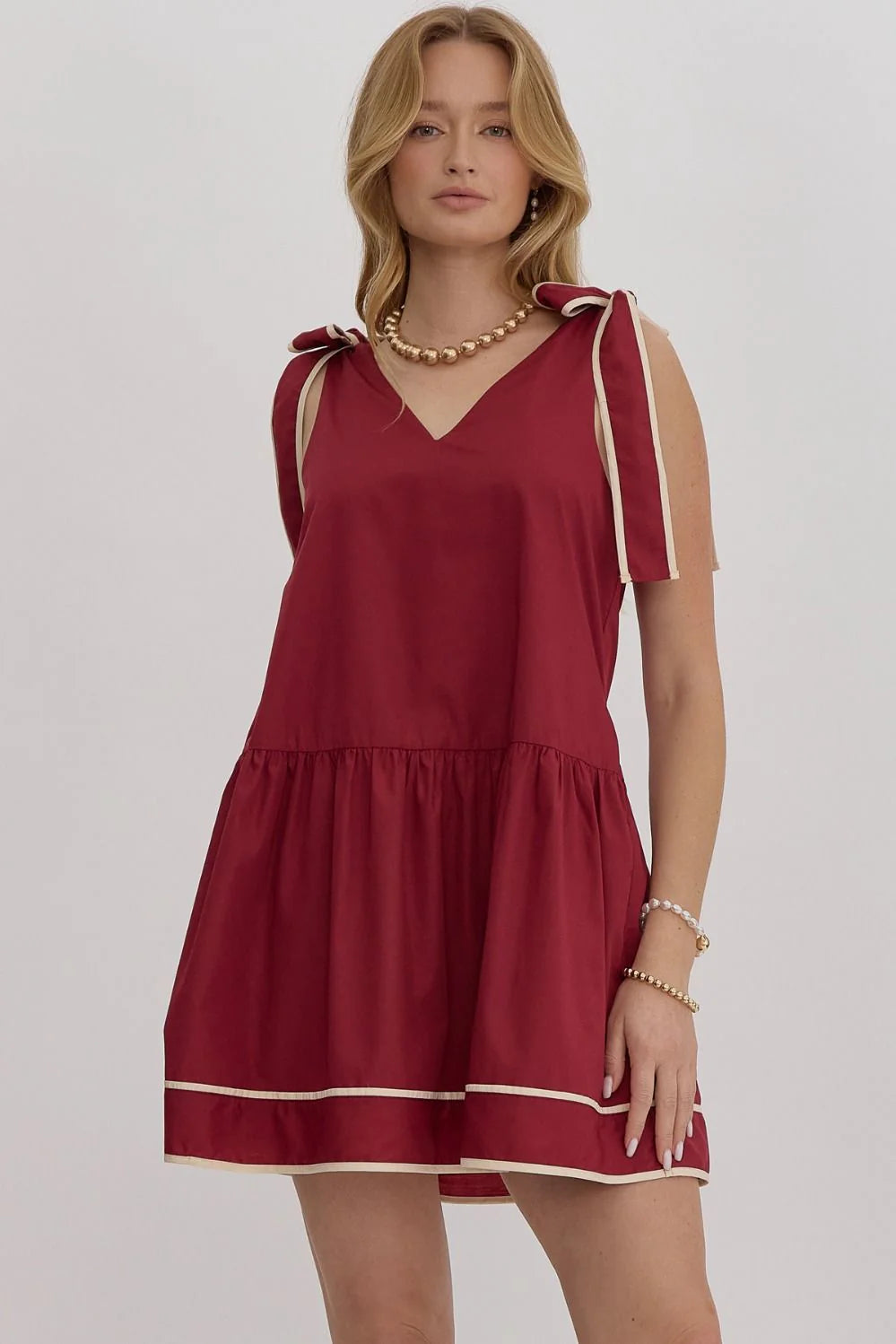 Crimson Sleeveless Mini Dress