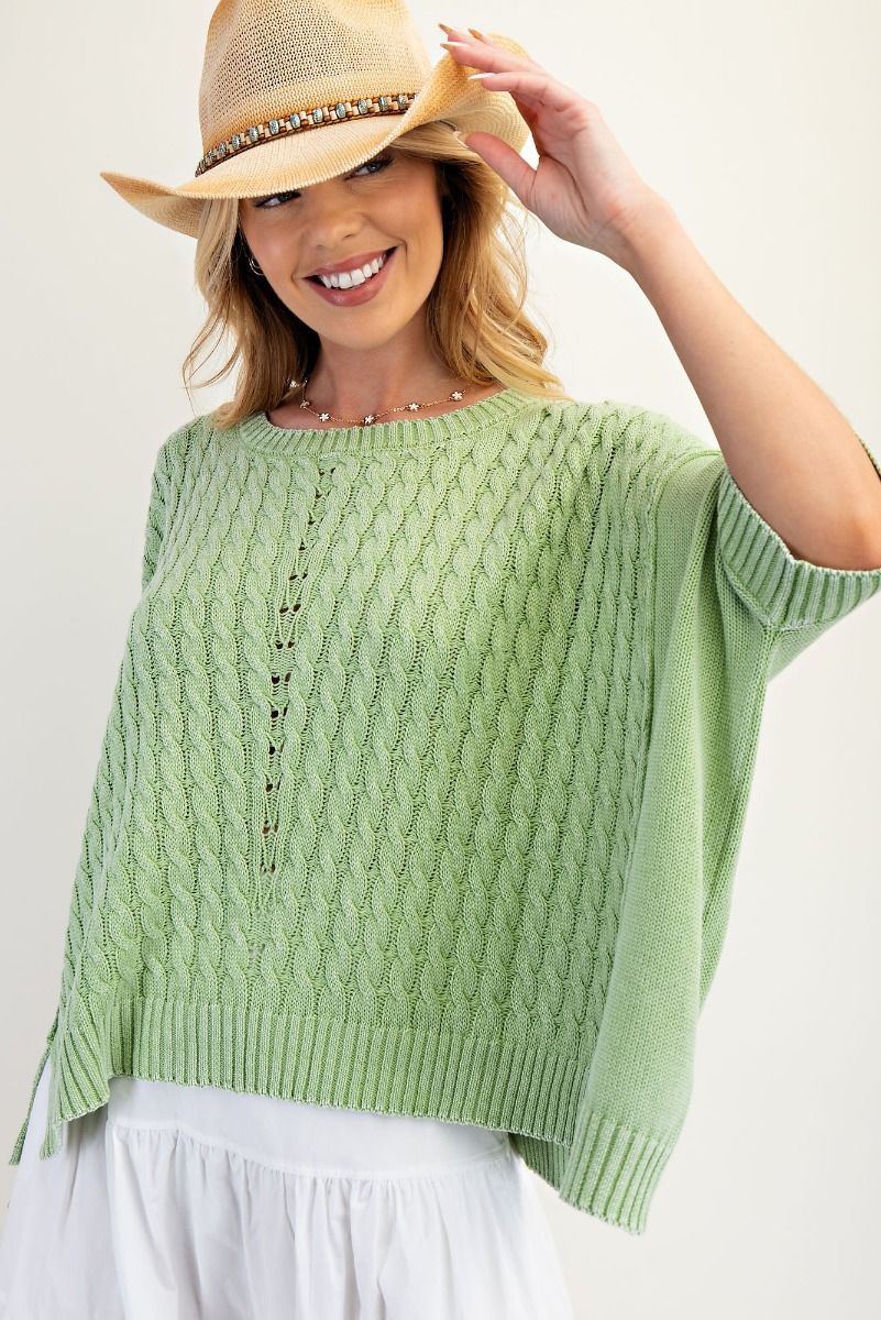 Macy Mineral Washed Sweater Top