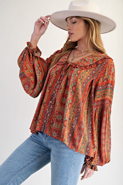 Preston Gauze Button Down Top
