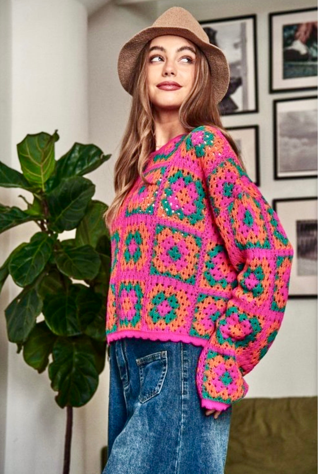 Nora Crocheted Sweater