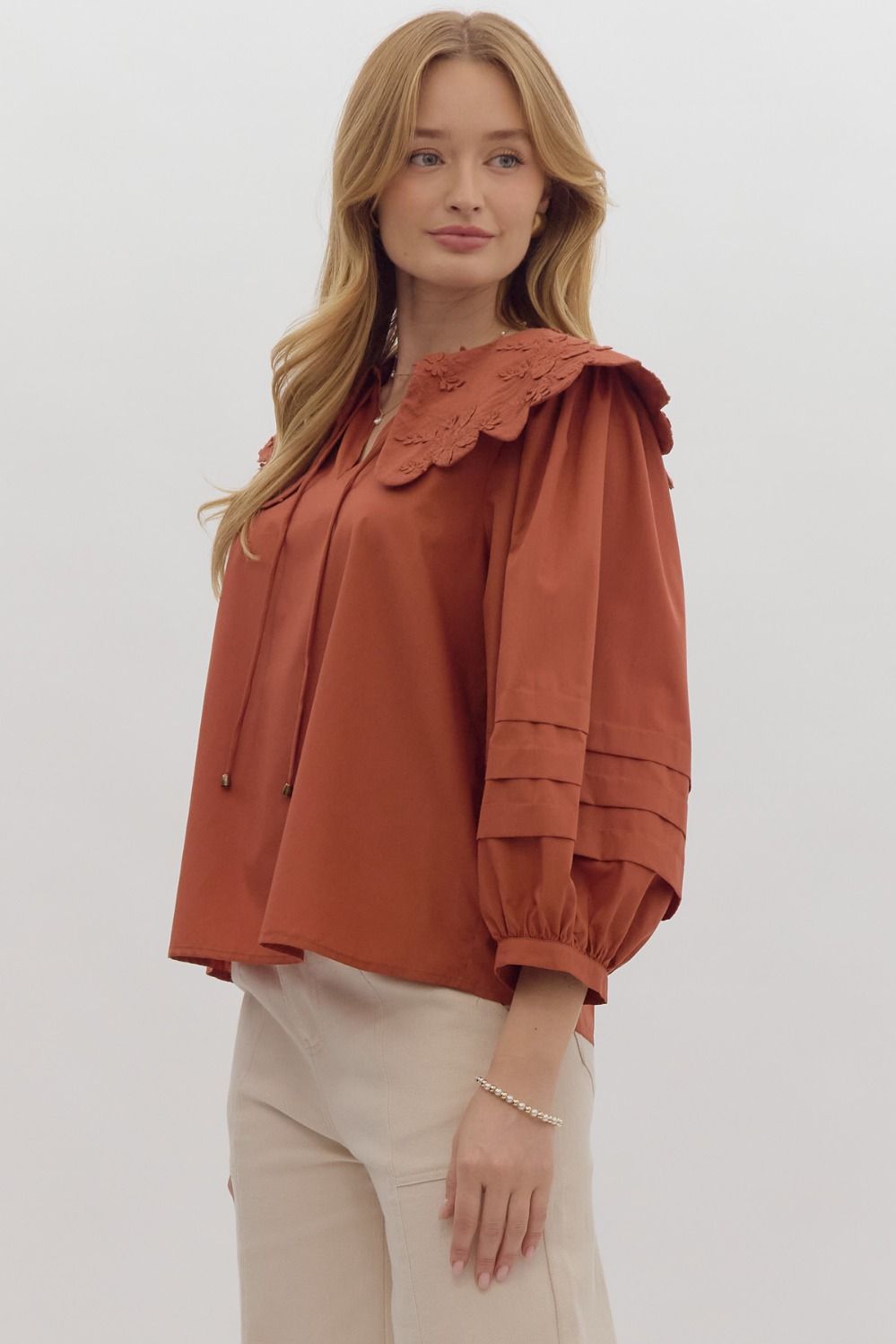 Chloe Scalloped Collar Top