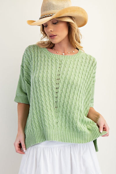 Macy Mineral Washed Sweater Top