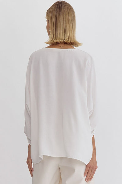 Sandy Woven V-Neck Top