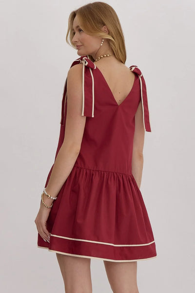 Crimson Sleeveless Mini Dress