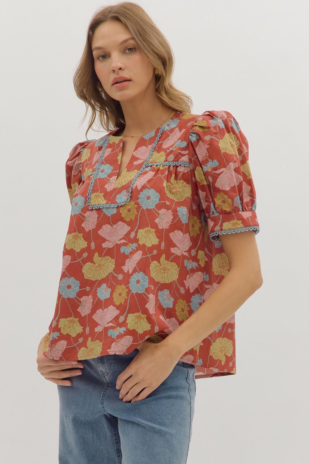 Selah Floral Print Top