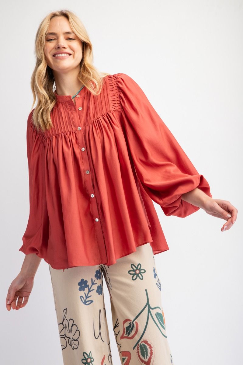 Lanie Woven Rouched Top