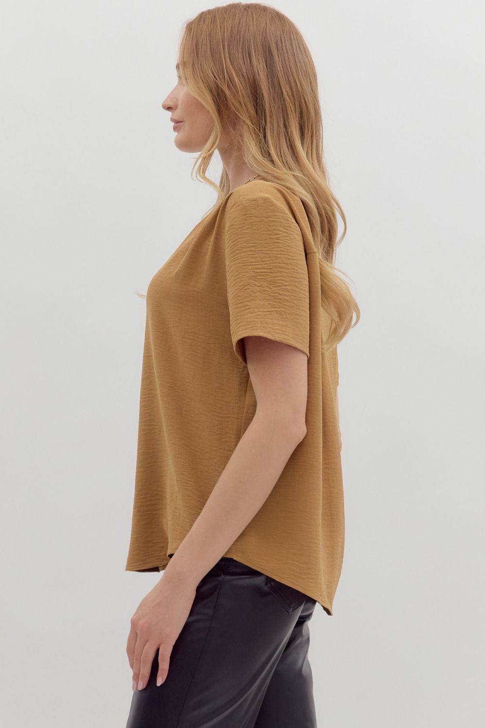 Bailey Woven V-Neck Top