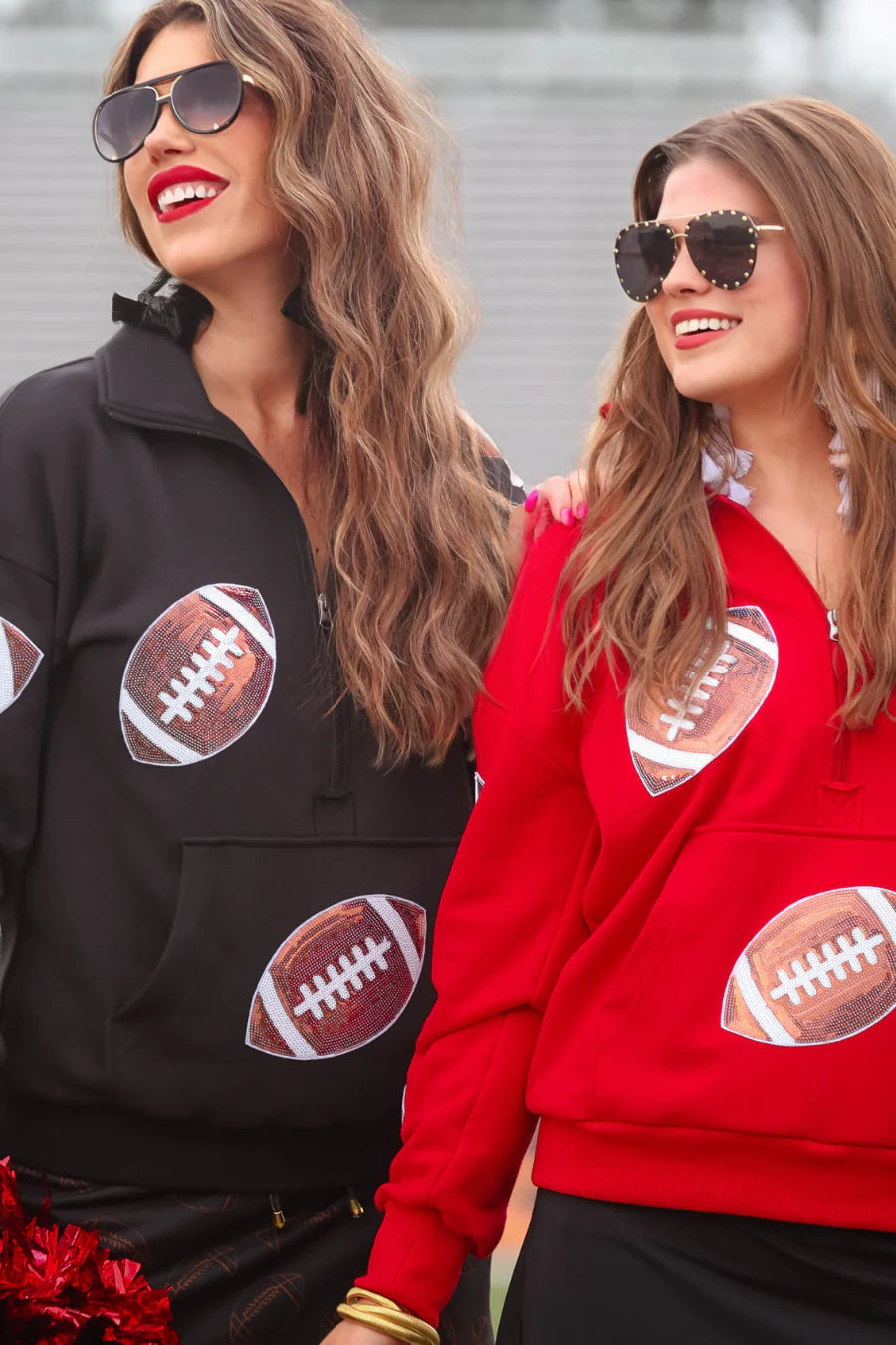 Sequin Football Pullover