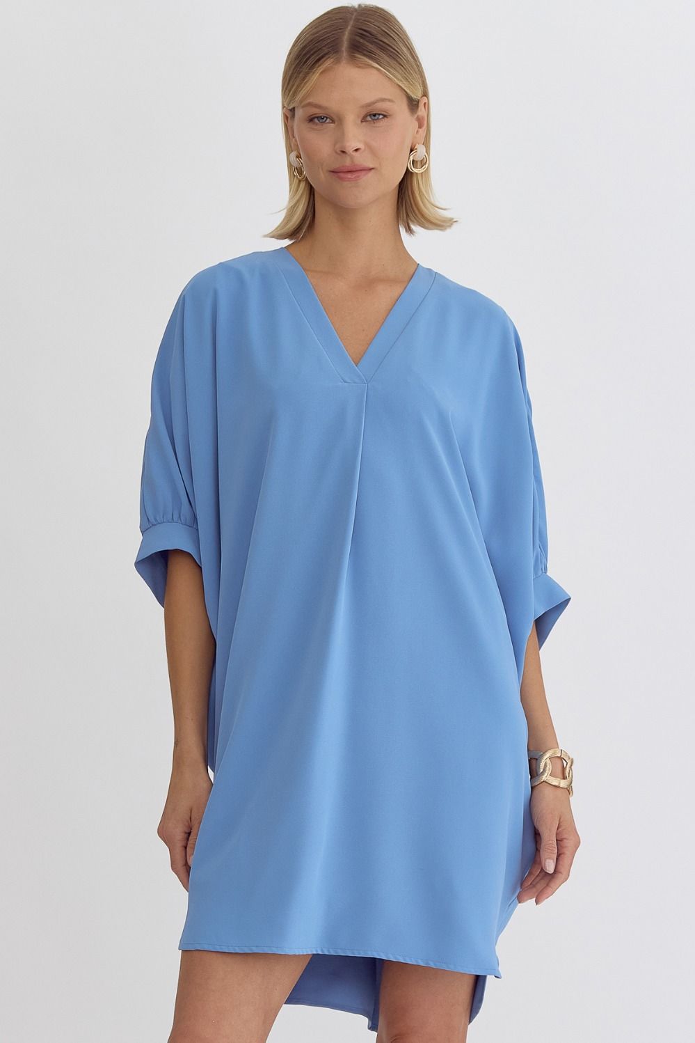Shasta  V-neck Bubble Sleeve Dress