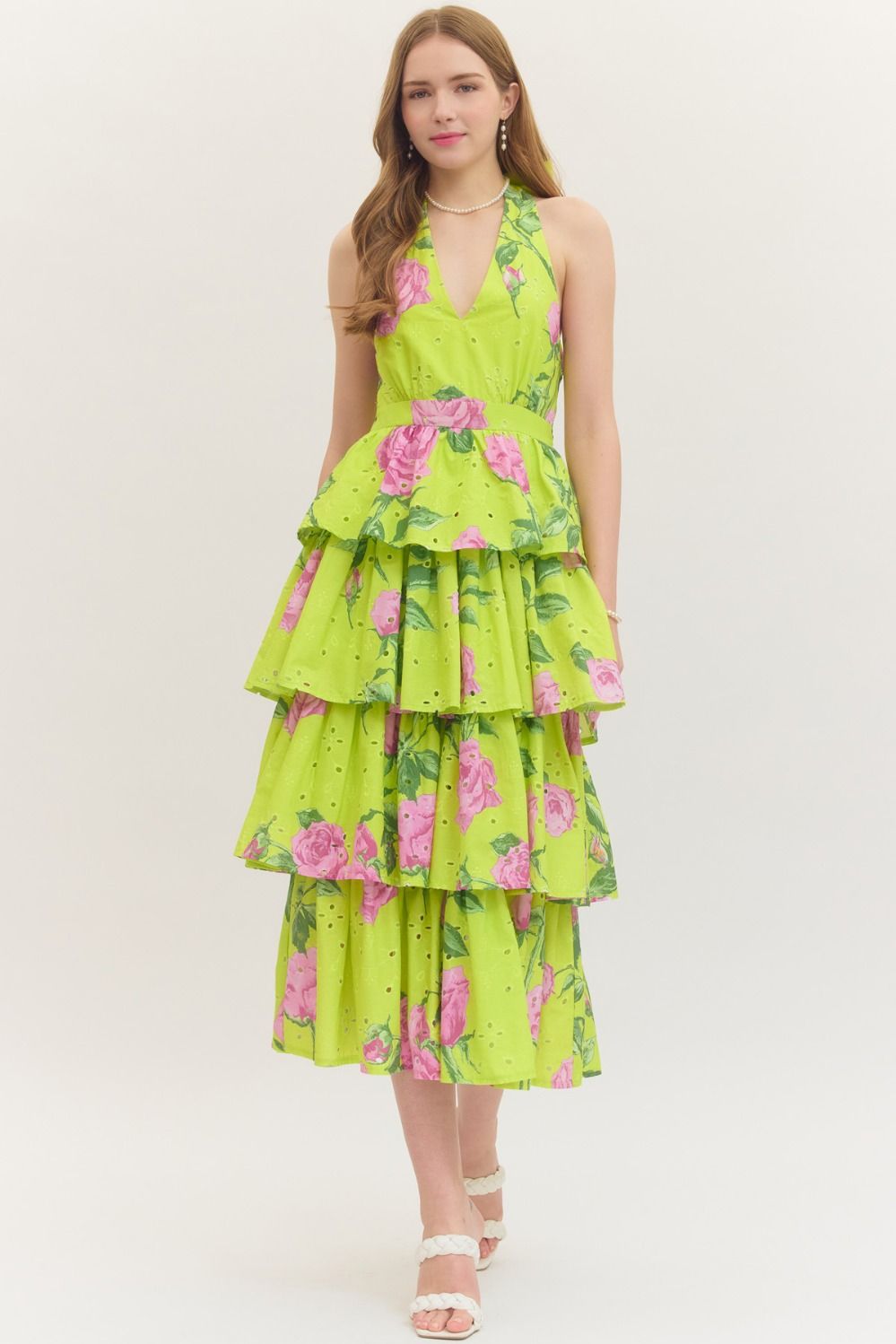corinne embroidered midi dress Embroidered Corset Bloom Overlay Bridal Gown