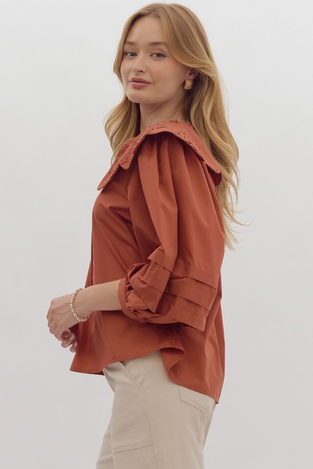 Chloe Scalloped Collar Top