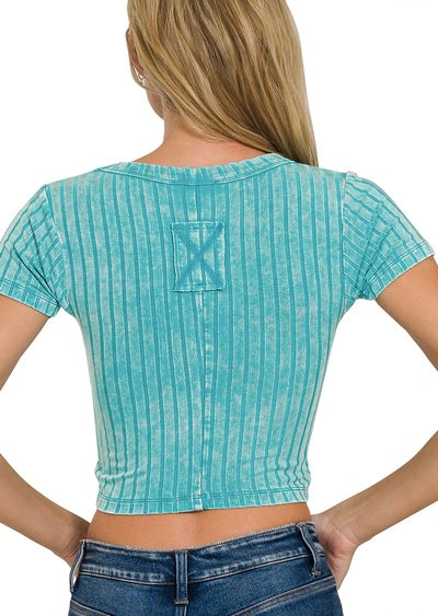 Corey Cropped Ribbed Top