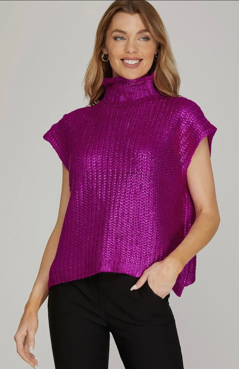 Gabby Foil Top Magenta