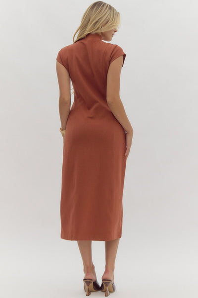 Sallie Mock Neck Midi Dress