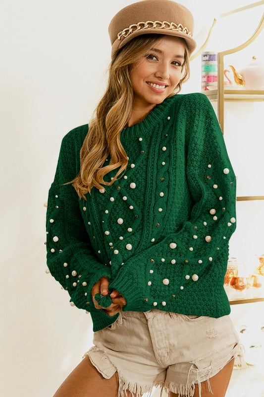 Pearl Beaded  Sweater