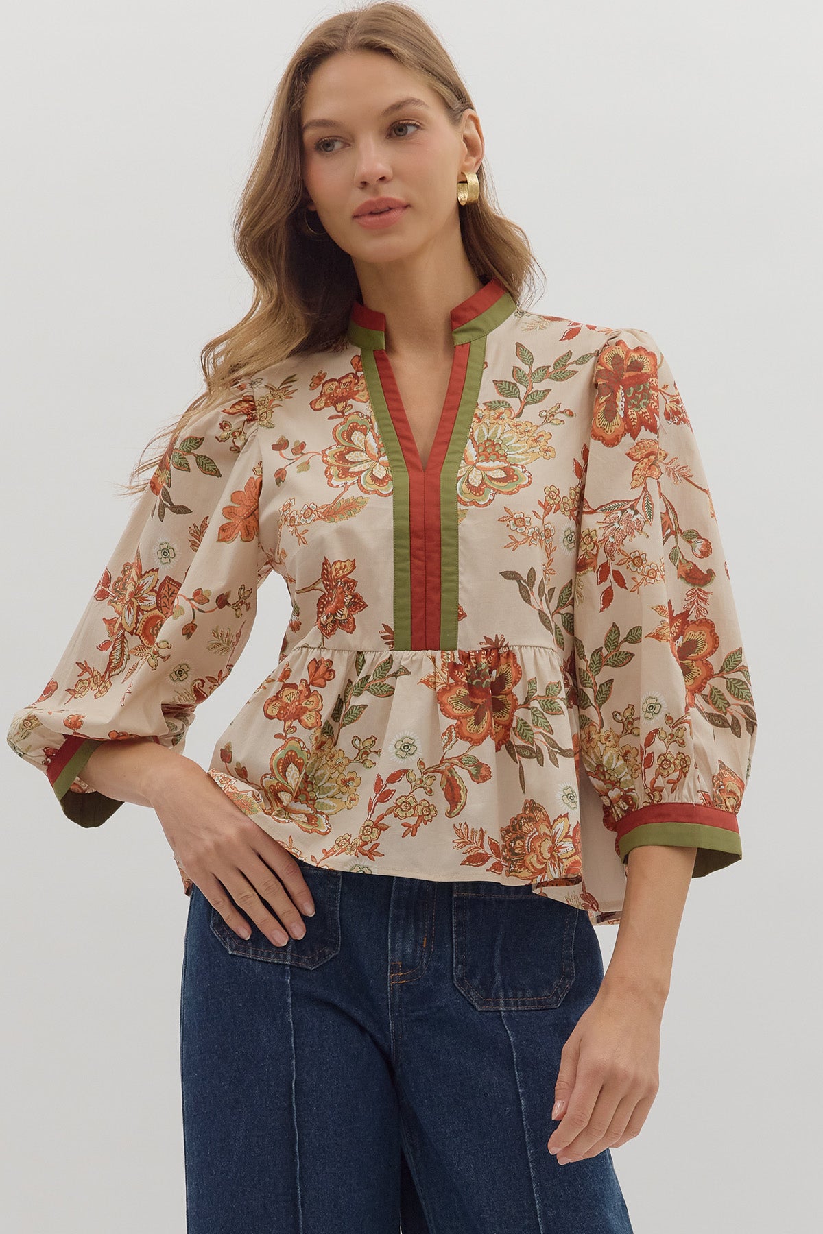 Olivia Floral Peplum Top