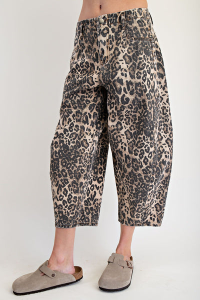 Krista Leopard Barrel Jeans