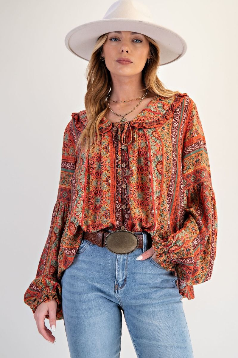 Preston Gauze Button Down Top