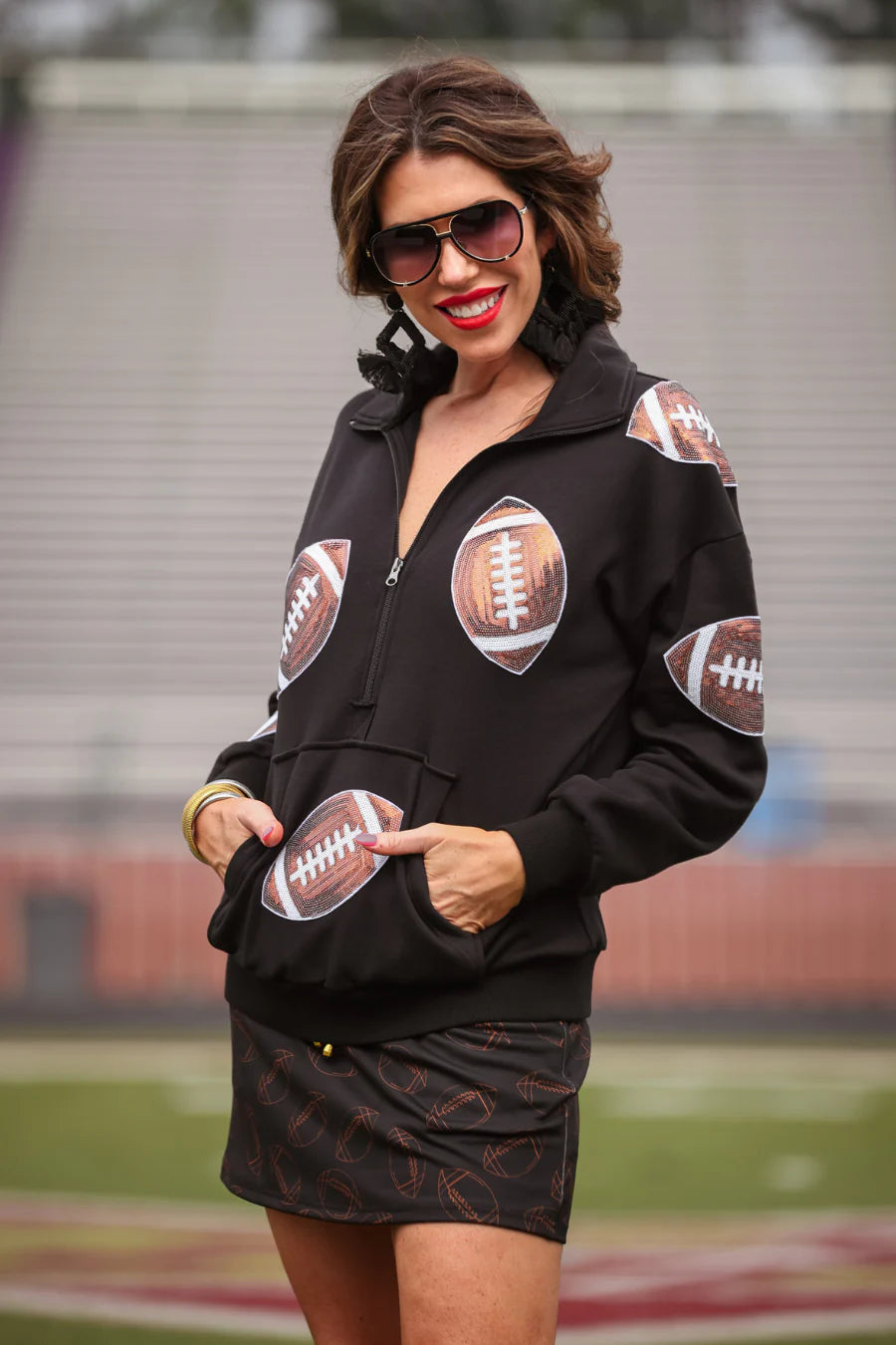 Sequin Football Pullover