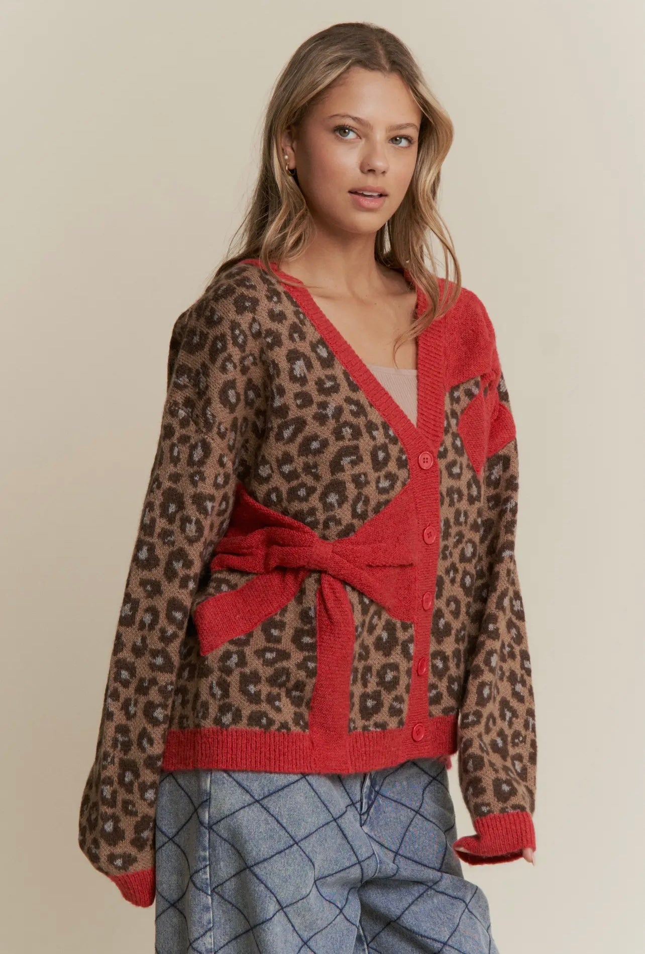 Kelsey Cheetah Bow Detail Sweater