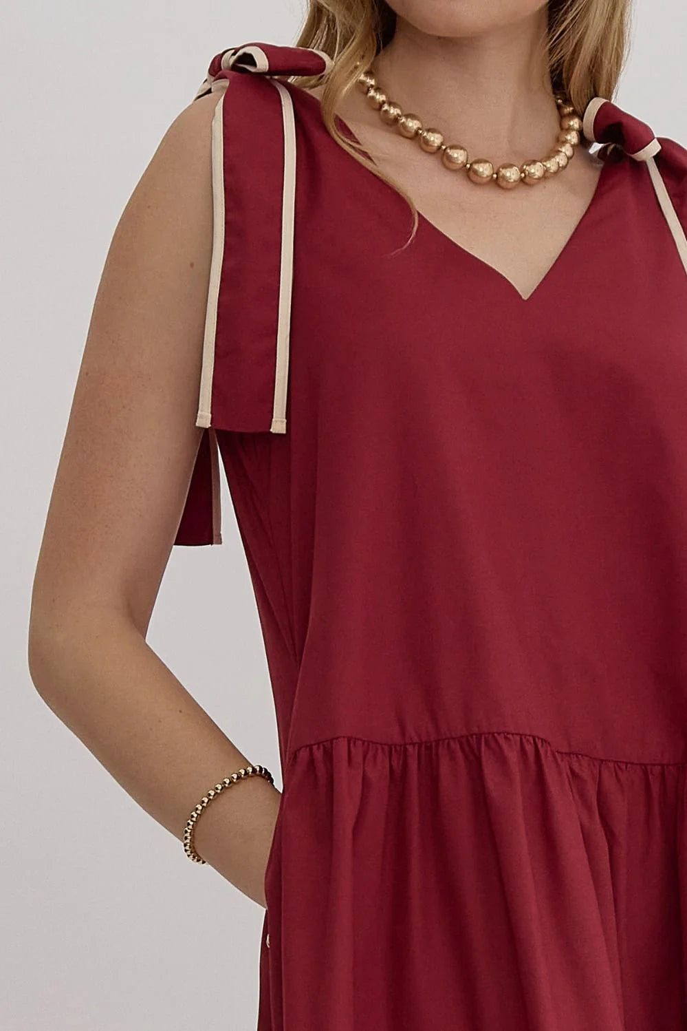 Crimson Sleeveless Mini Dress