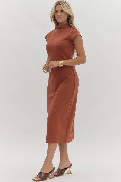 Sallie Mock Neck Midi Dress