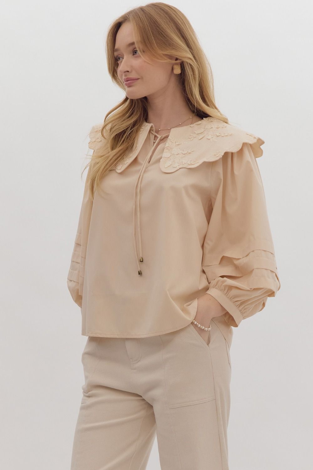 Chloe Scalloped Collar Top