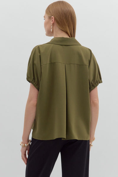 Blake Woven V-Neck Top