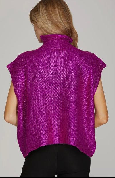 Gabby Foil Top Magenta