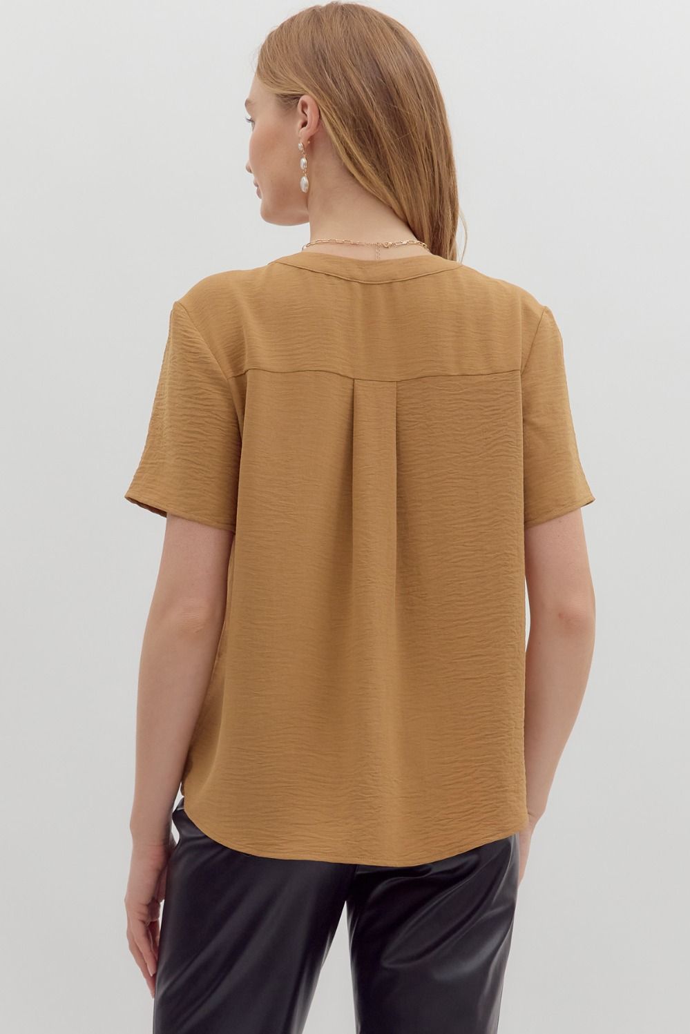 Bailey Woven V-Neck Top