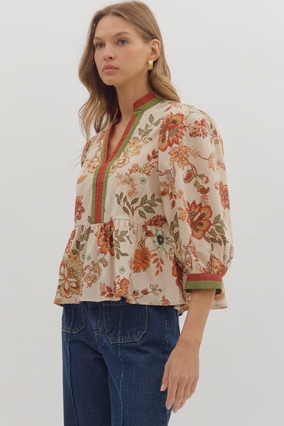 Olivia Floral Peplum Top