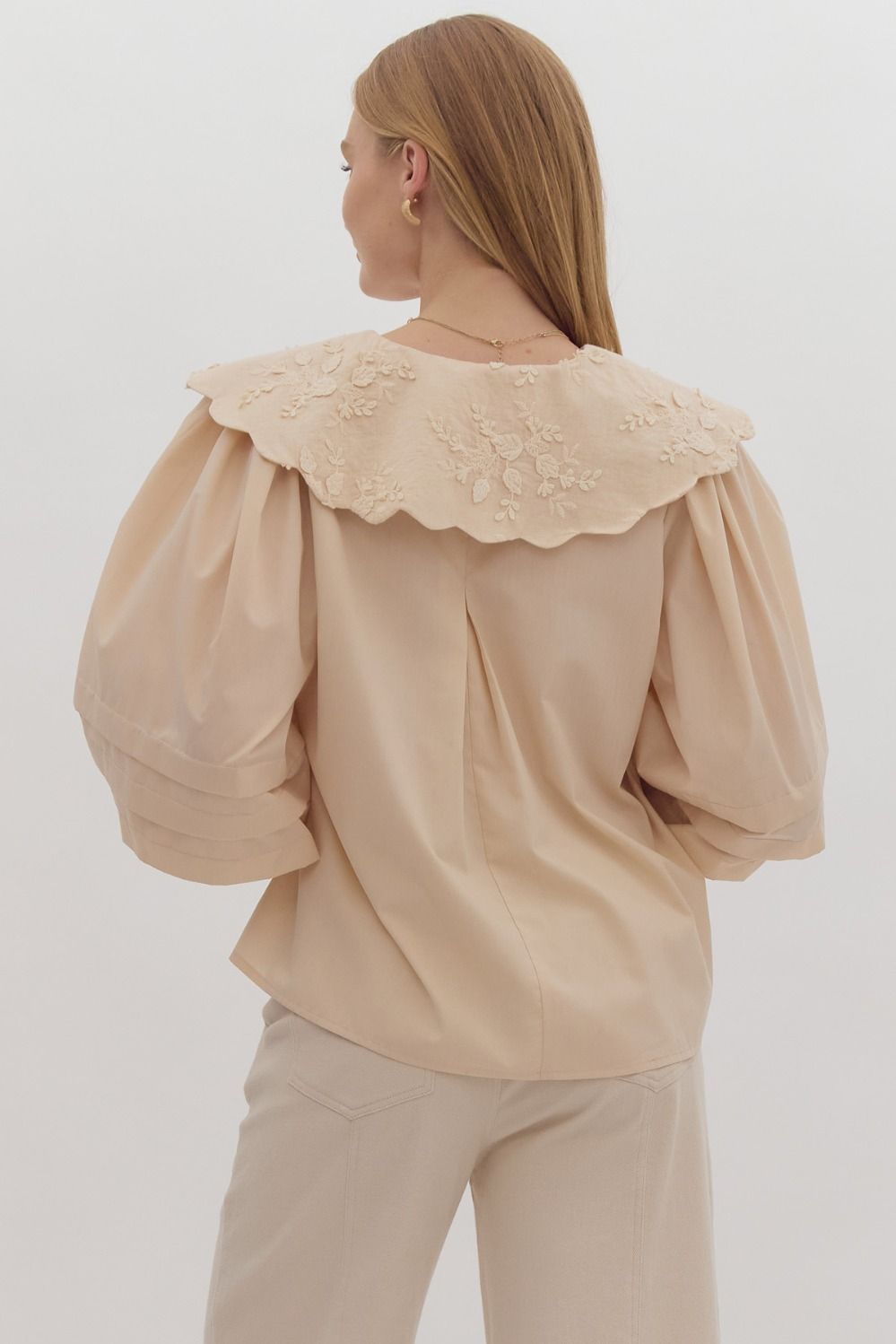 Chloe Scalloped Collar Top