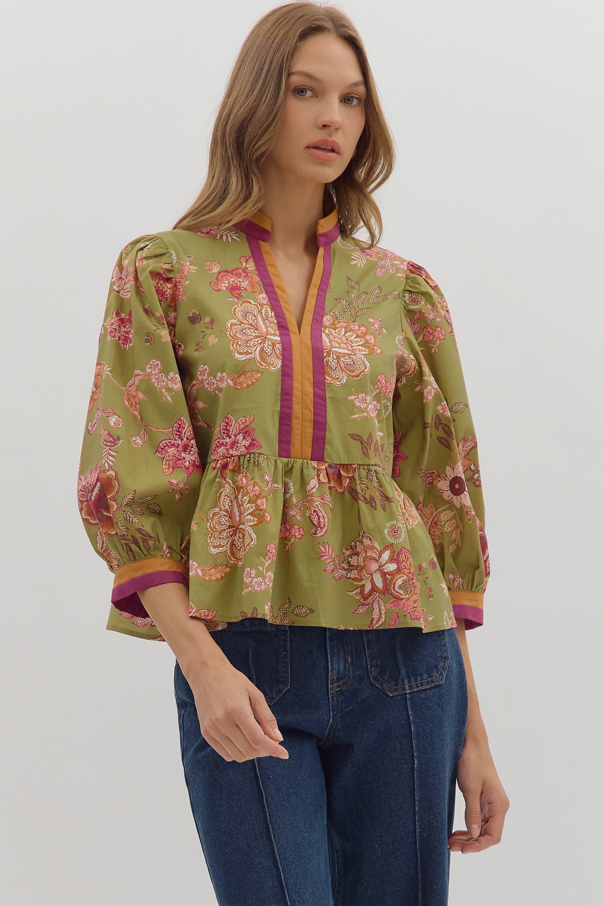 Olivia Floral Peplum Top