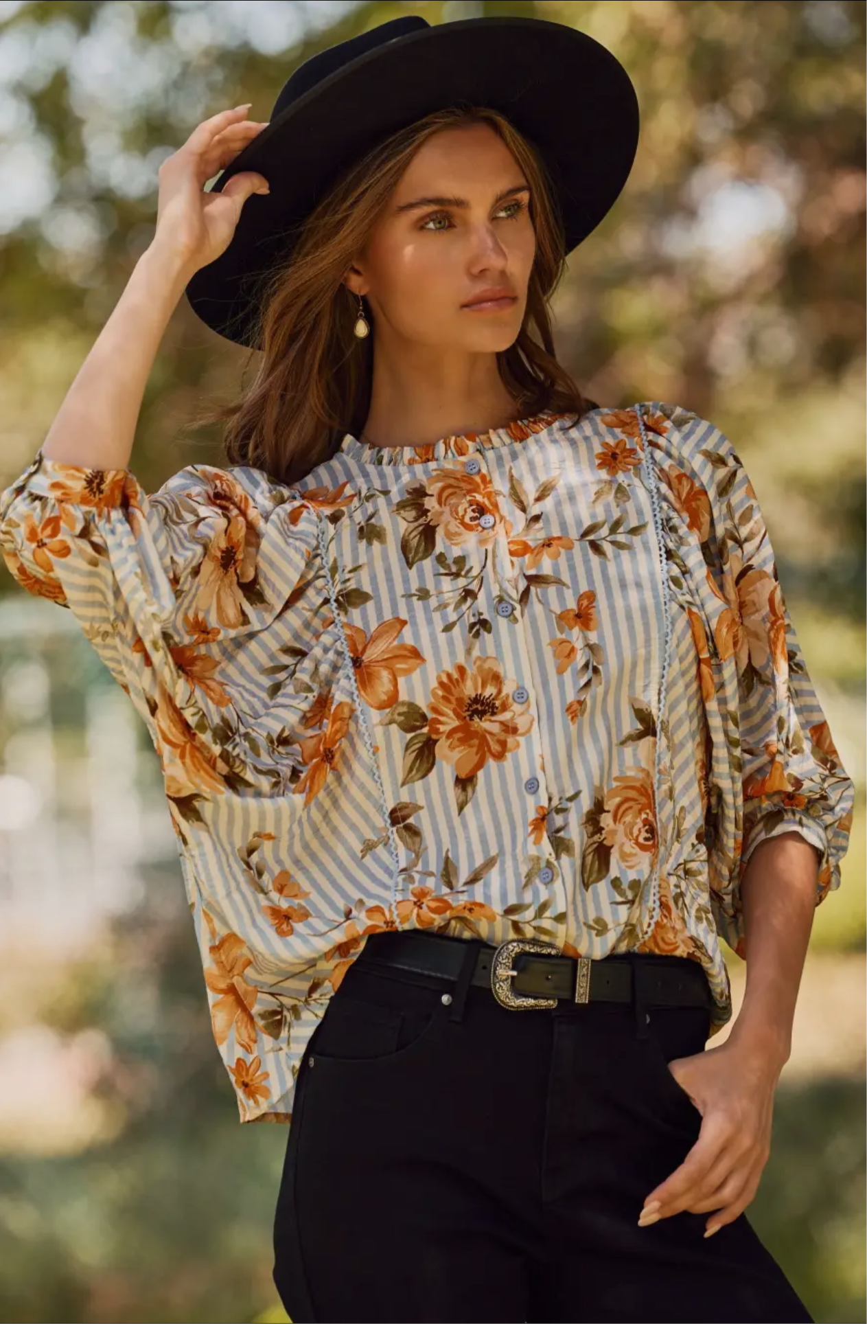 Arie Floral Striped Top