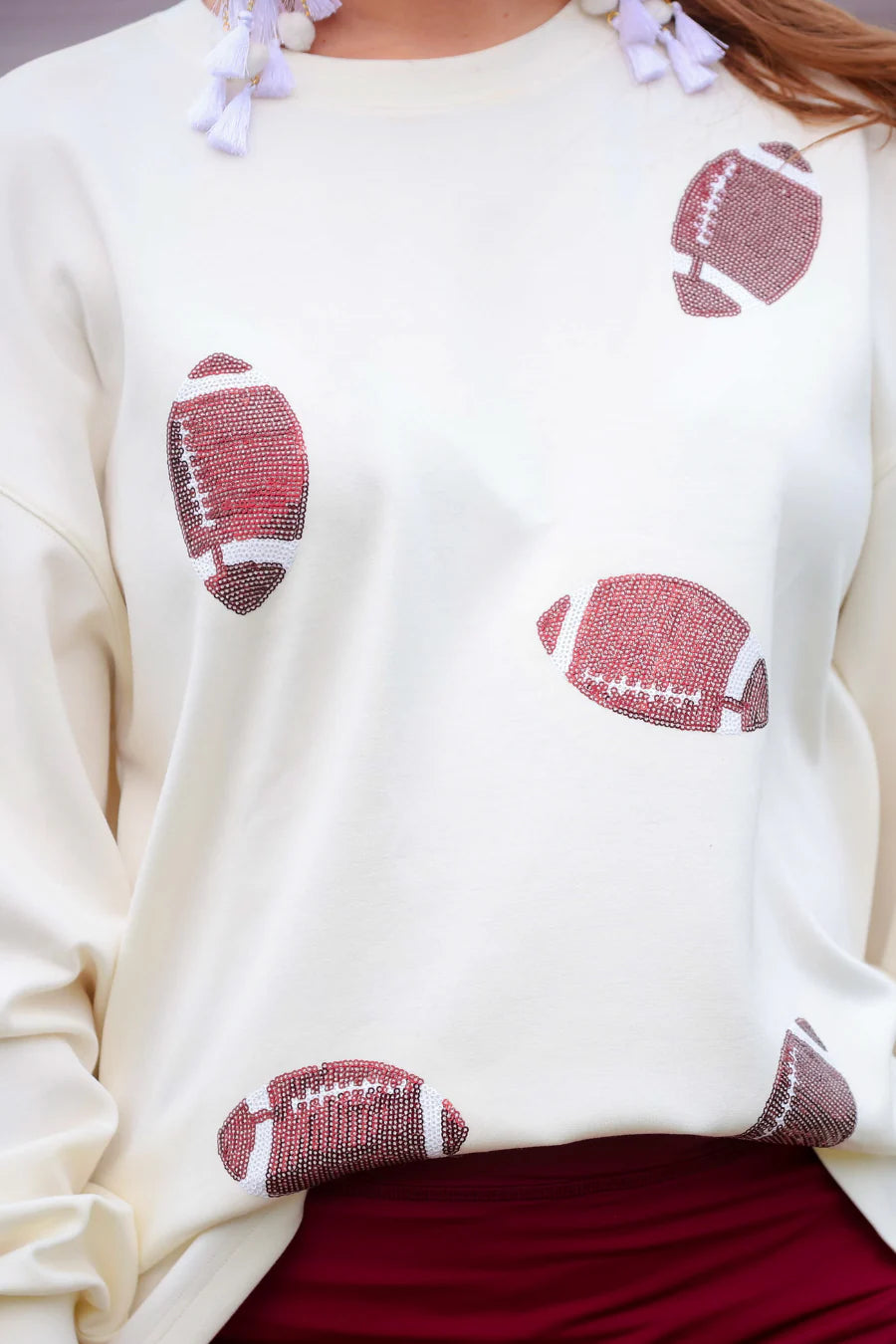 Sequin Football Pullover