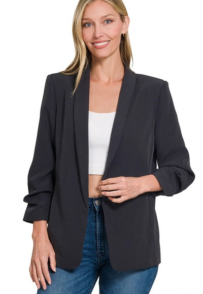 Roda Rouched Sleeve Blazer