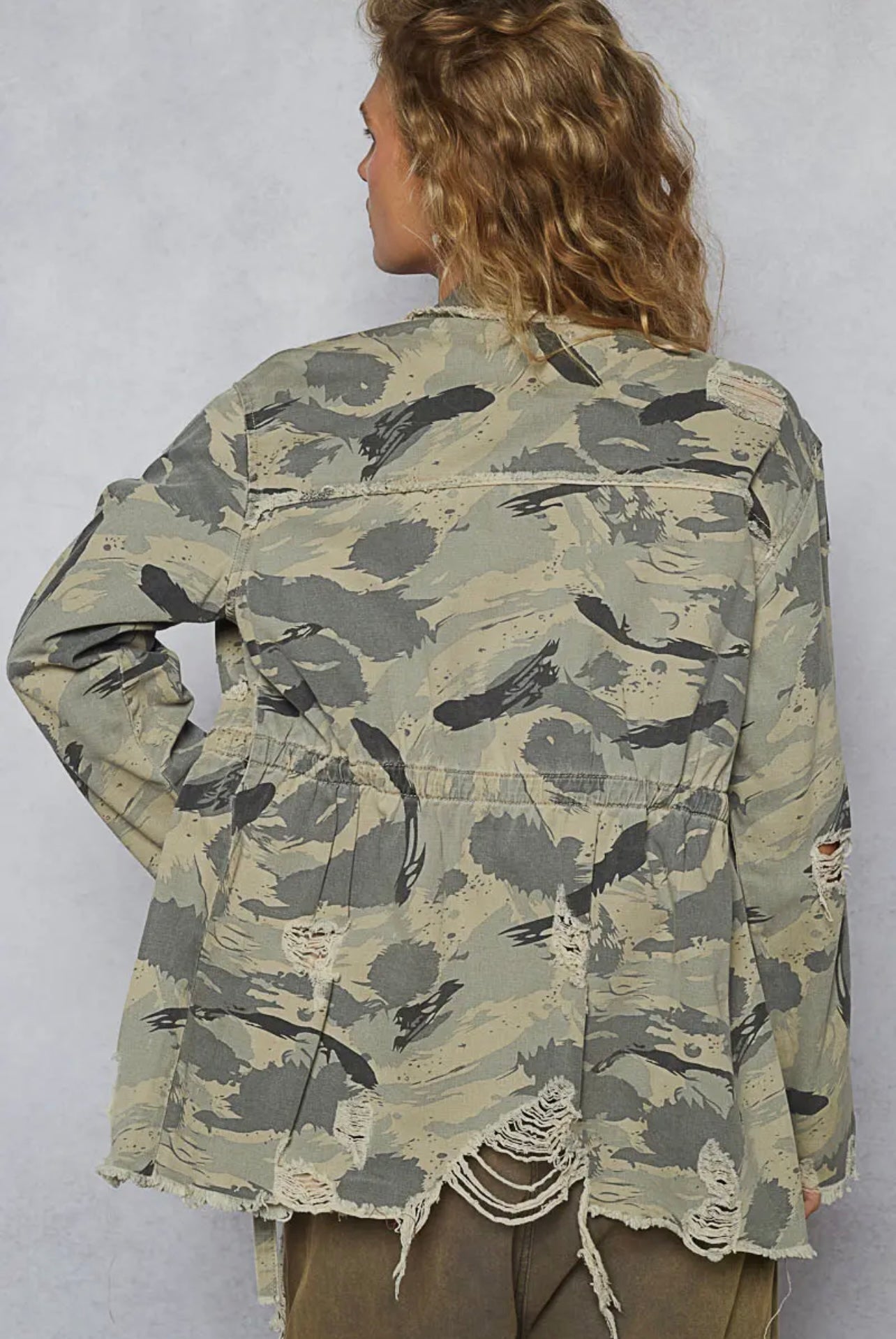 Nadia Cropped Camo Jacket