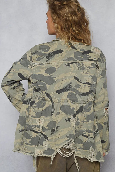 Nadia Cropped Camo Jacket