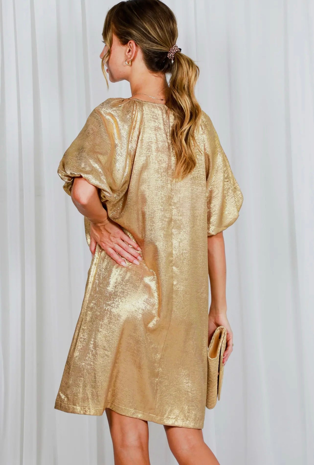 Gretta Gold Metallic Dress