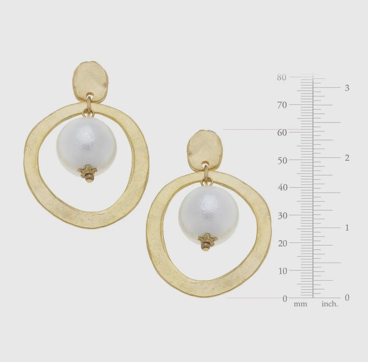 Gold Pearl Hoop Earrings By Susan Shaw