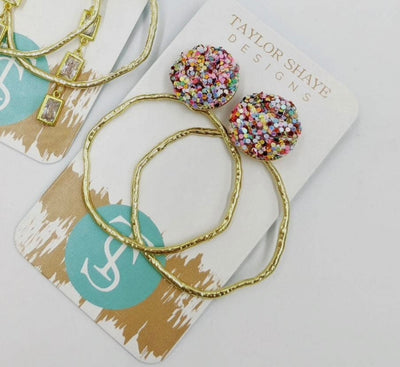 Glitter Cotton Candy Hoops
