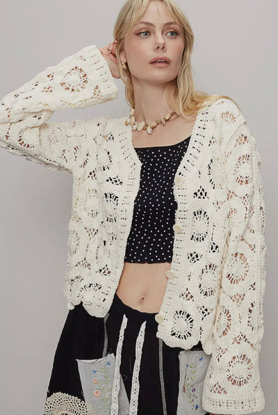 Carson Crocheted Cardigan