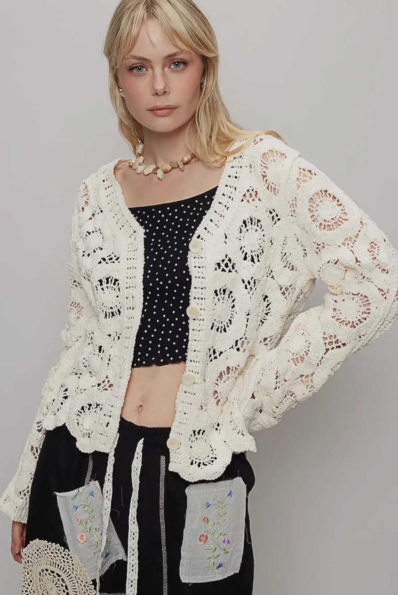 Carson Crocheted Cardigan