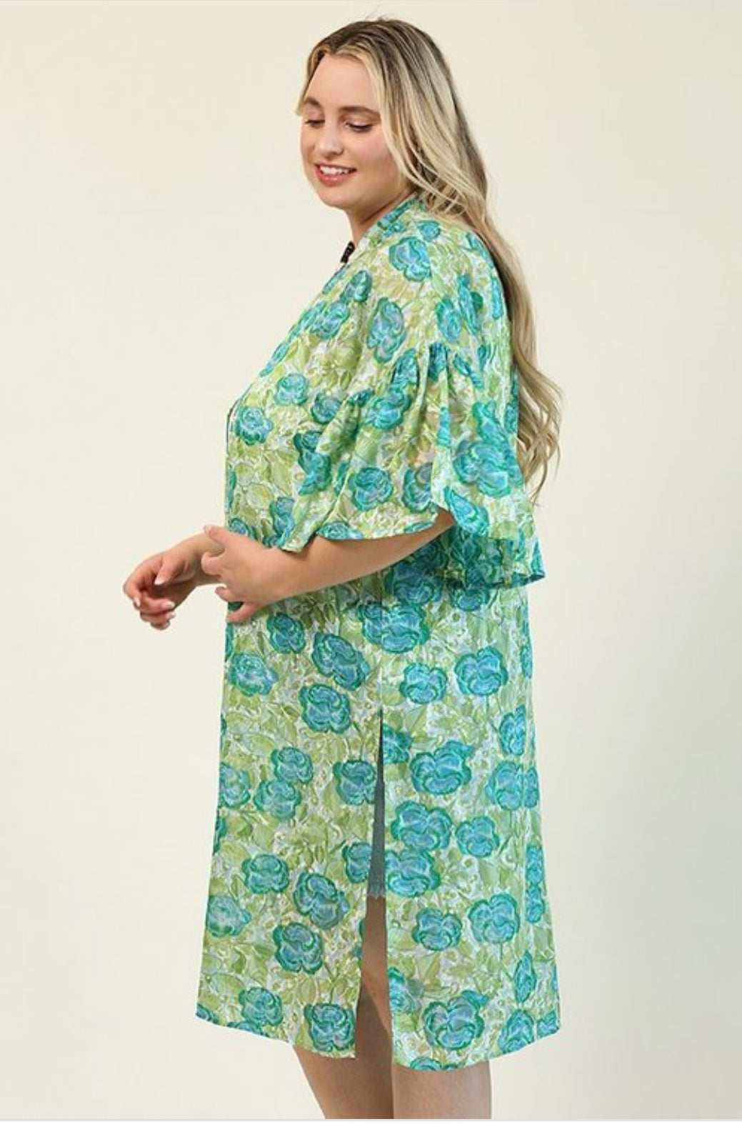 Lizzie Floral Print Kimono Plus