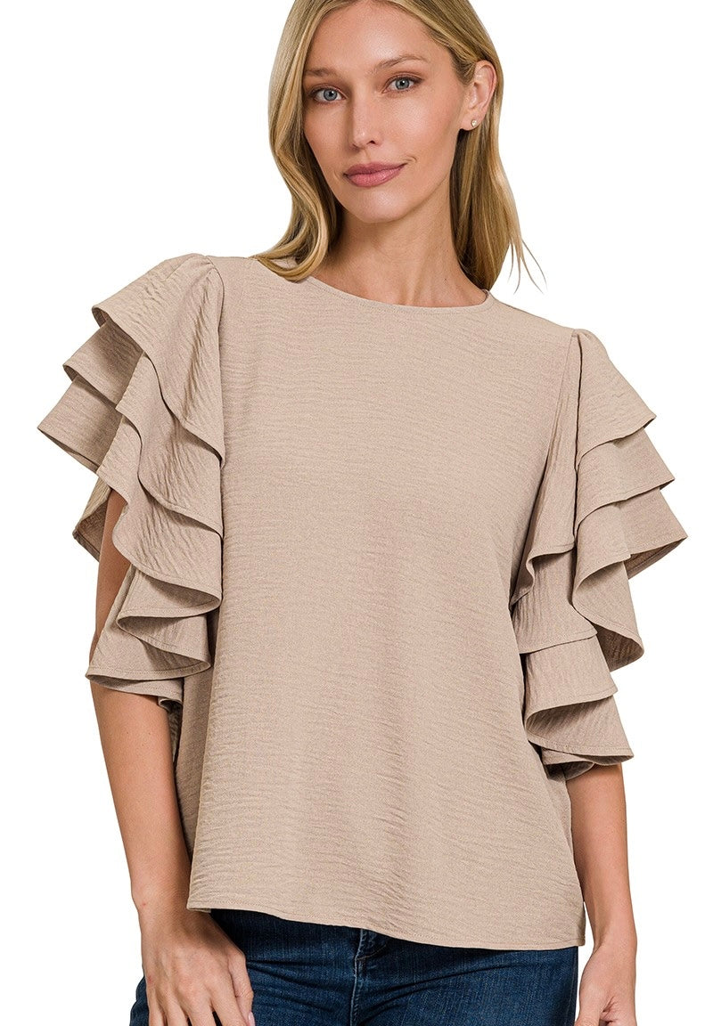 Rinna Ruffled Sleeve Top