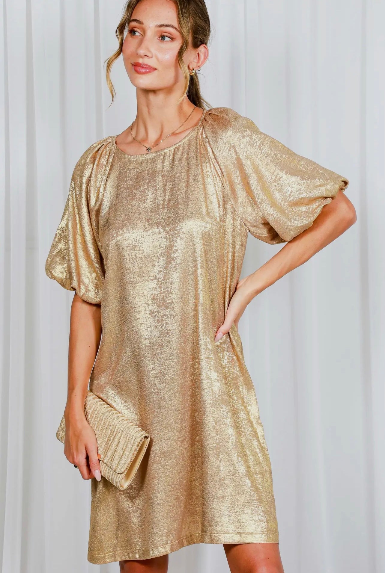 Gretta Gold Metallic Dress