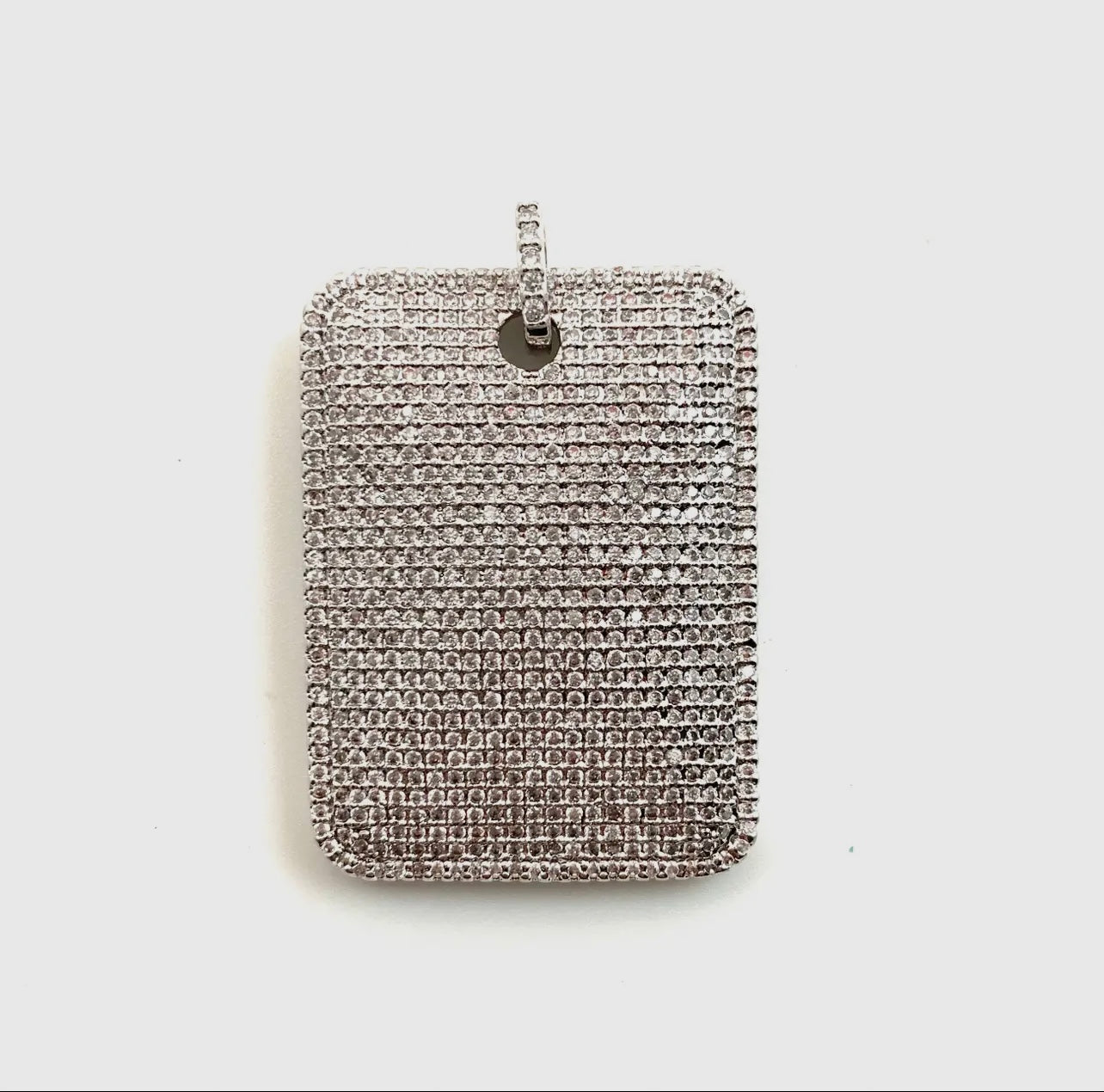 Karli Buxton Swarovski Silver Dog Tag