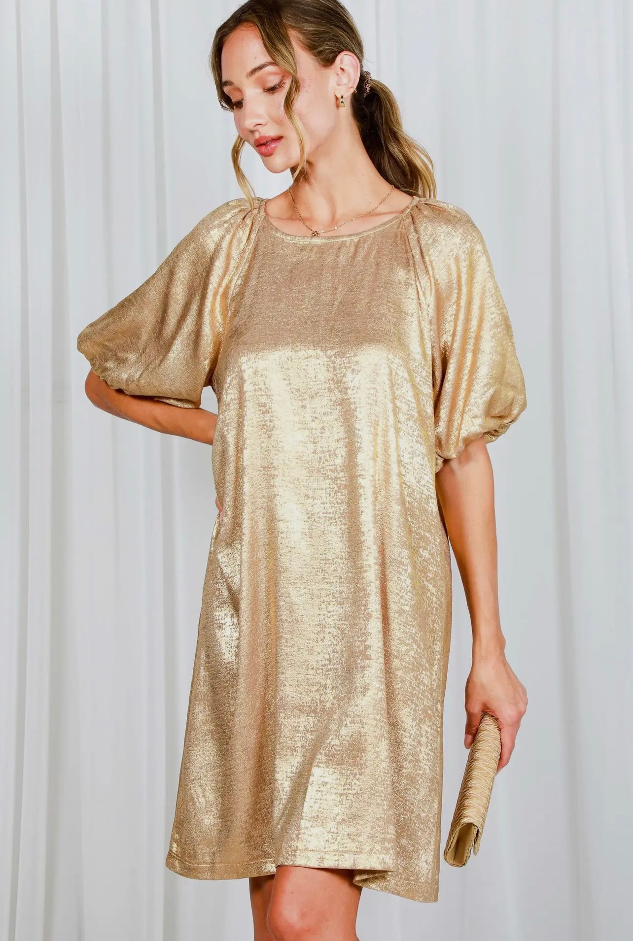 Gretta Gold Metallic Dress