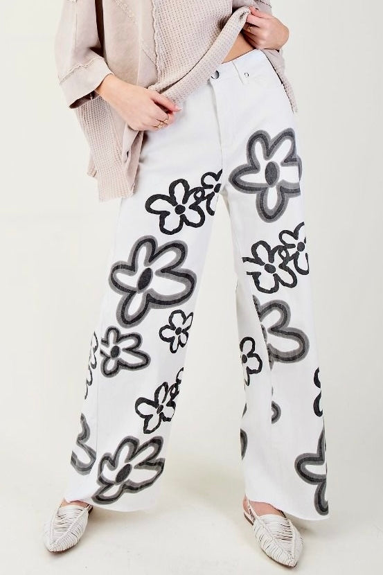 Davie Twill Wide Leg Pants