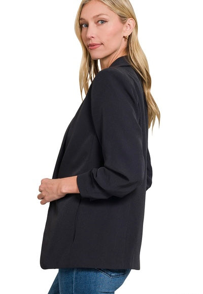 Roda Rouched Sleeve Blazer